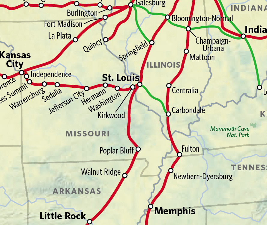 Amtrak Routes with Stl Network additions