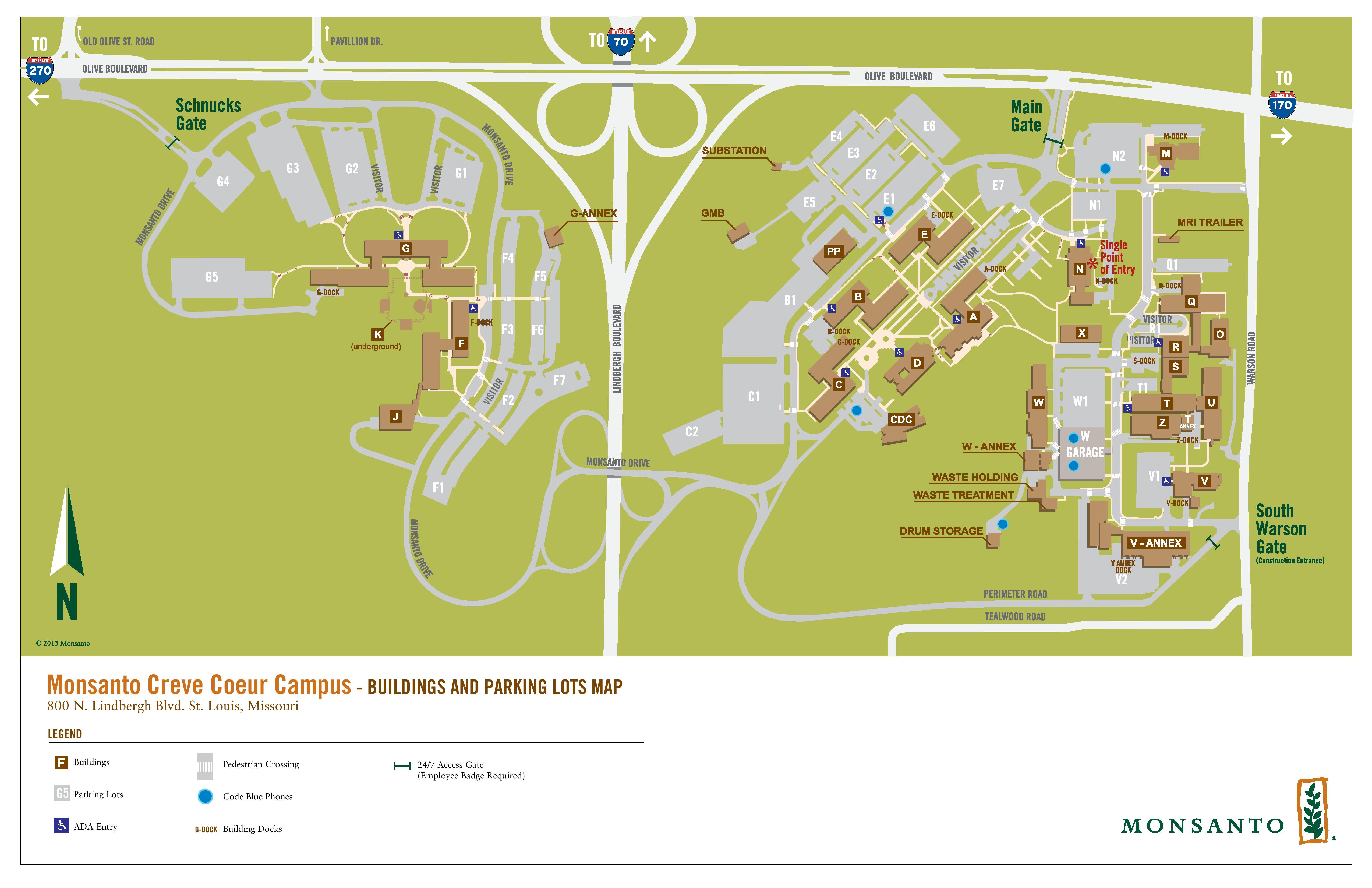 Monsanto Chesterfield Campus Map Time Zones Map: Monsanto Creve Coeur Campus Map