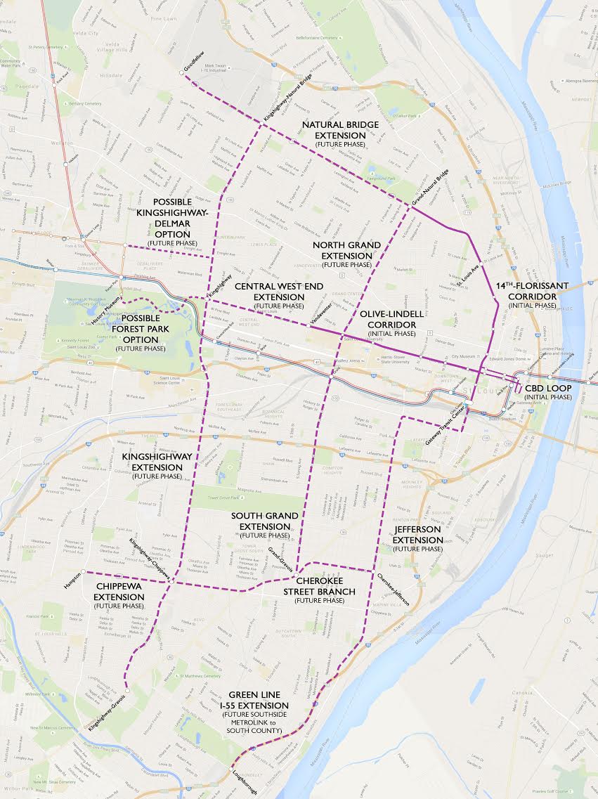 Rail transit vision for St. Louis, MO