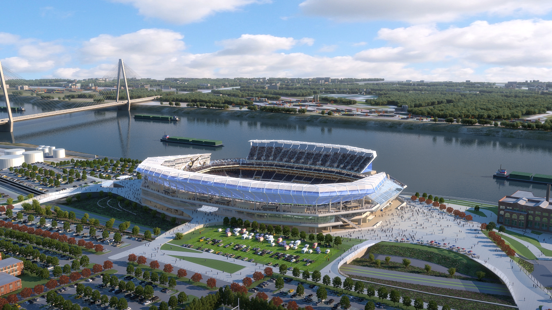 HOK unveils renderings and video of new St. Louis NFL stadium