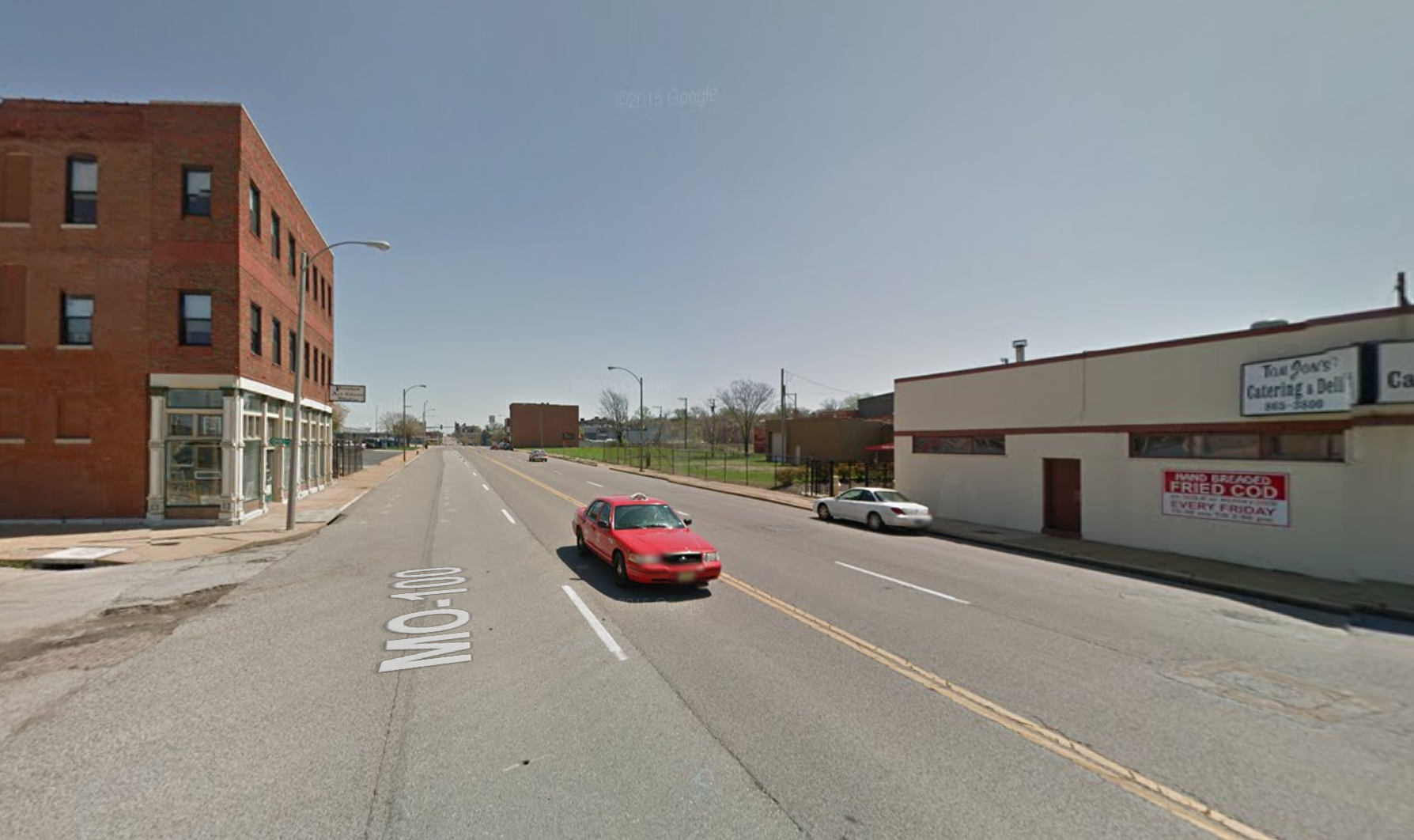 Chouteau Avenue pre-bike lane - St. Louis, MO