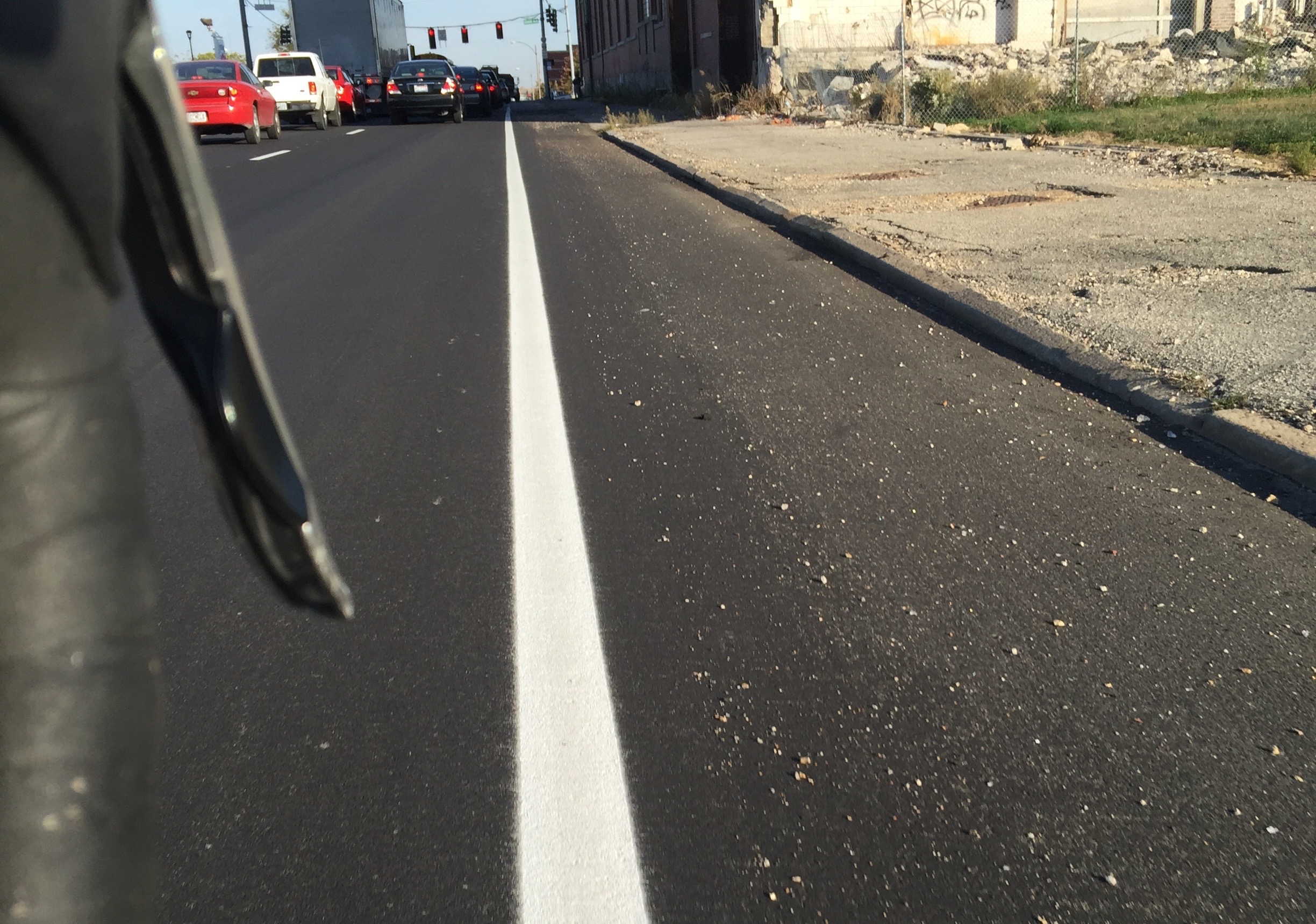 Chouteau Avenue bike lane - St. Louis, MO