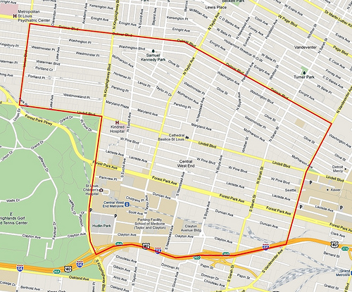 Central West End Map - Map Of Farmland Cave